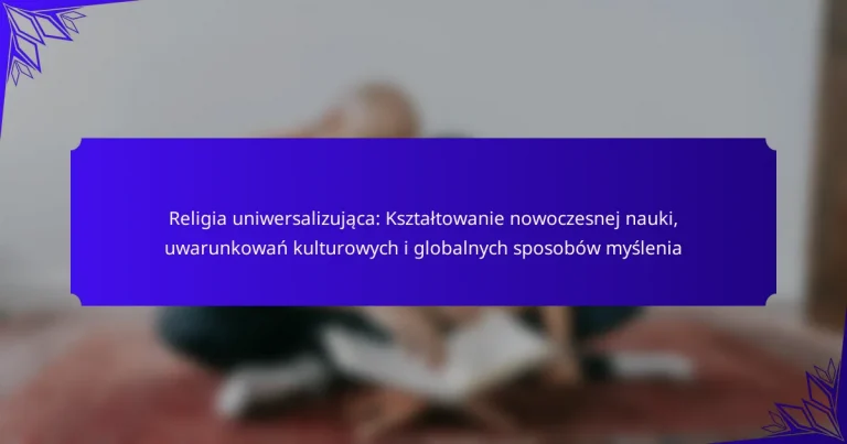 Religia uniwersalizująca: Kształtowanie nowoczesnej nauki, uwarunkowań kulturowych i globalnych sposobów myślenia