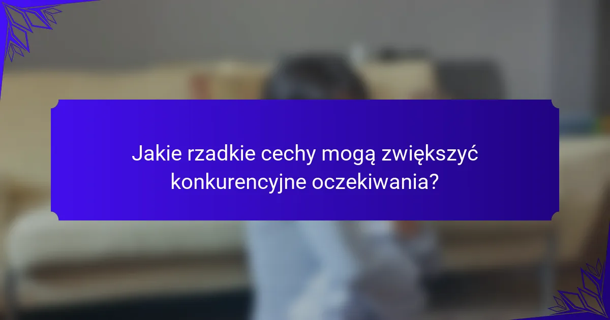 Jakie rzadkie cechy mogą zwiększyć konkurencyjne oczekiwania?