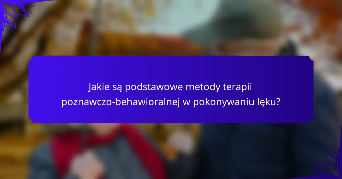 Jakie są podstawowe metody terapii poznawczo-behawioralnej w pokonywaniu lęku?