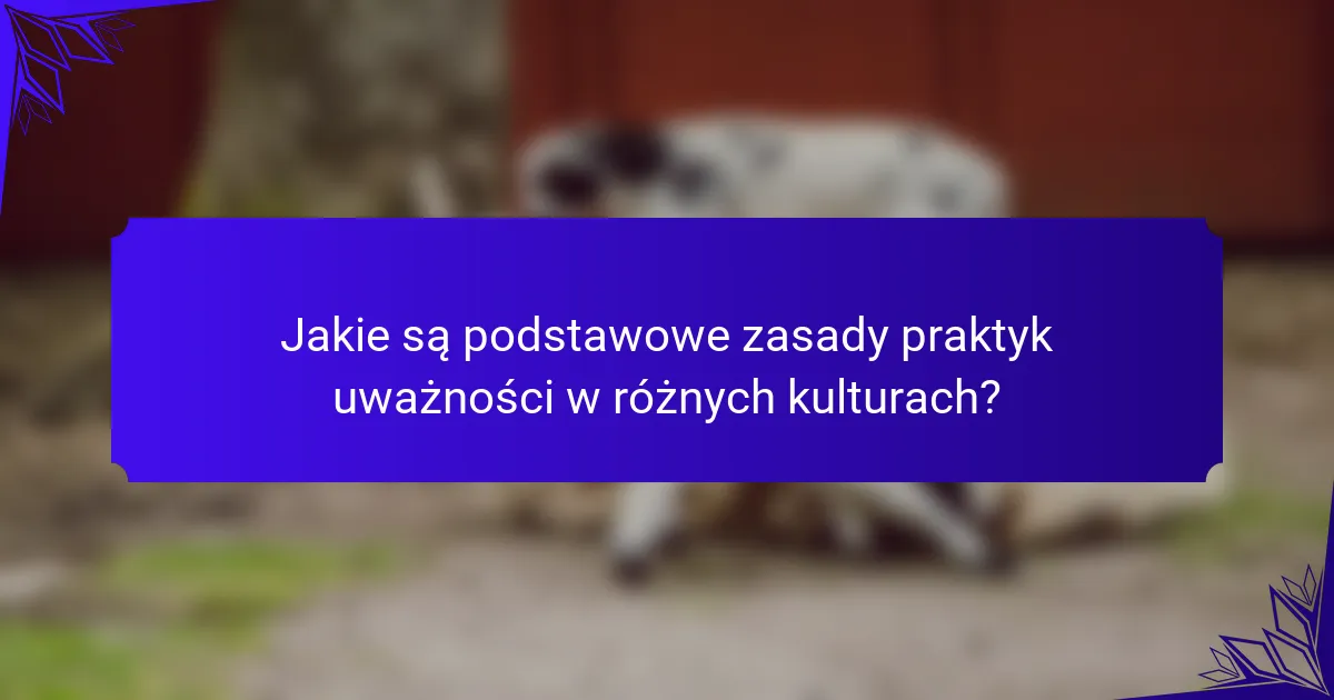 Jakie są podstawowe zasady praktyk uważności w różnych kulturach?