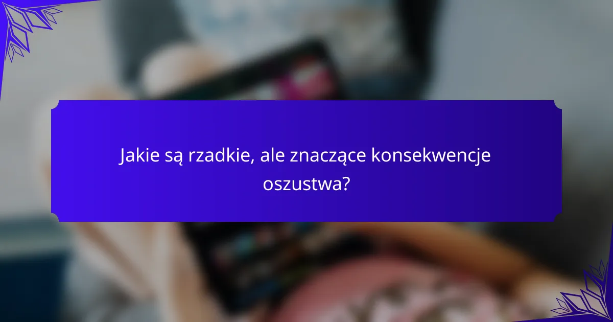 Jakie są rzadkie, ale znaczące konsekwencje oszustwa?