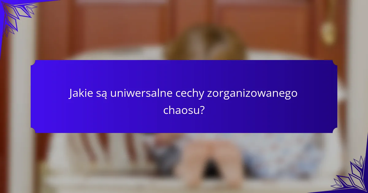 Jakie są uniwersalne cechy zorganizowanego chaosu?