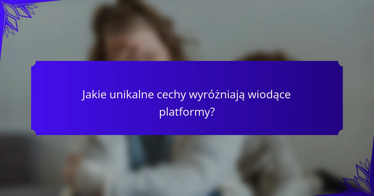 Jakie unikalne cechy wyróżniają wiodące platformy?