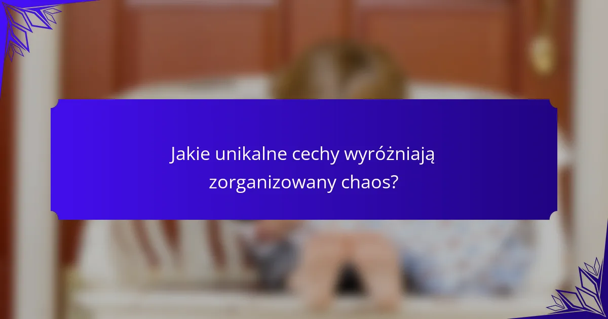 Jakie unikalne cechy wyróżniają zorganizowany chaos?